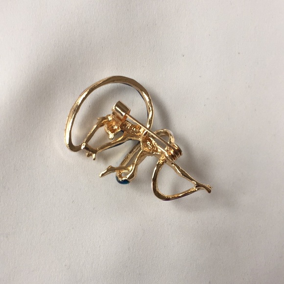 🍏50% OFF/3+... Enamel Gymnast with Ribbon Brooch - Picture 4 of 6